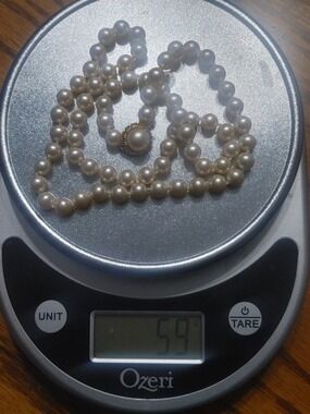 Vintage Majorica Hand Knotted Princess Length Cream Pearl Necklace